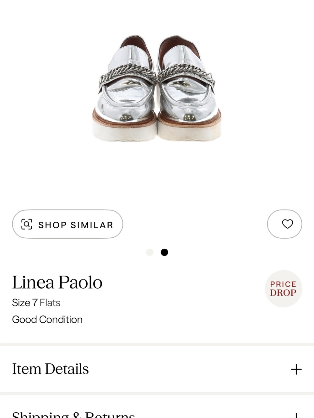 Paolo Silver Mirror Chain-Trim Loafers